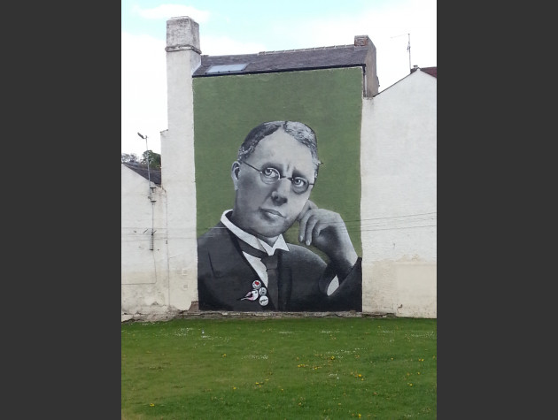 Large wall mural of Harry Brearley