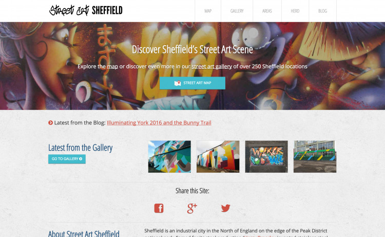 Street Art Sheffield homepage screenshot