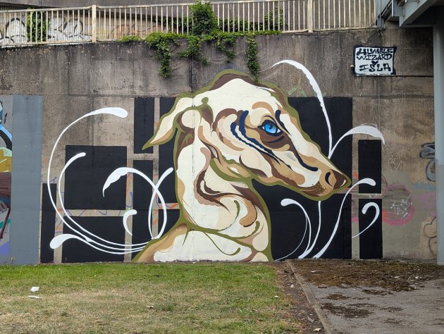 Mural of a whippet