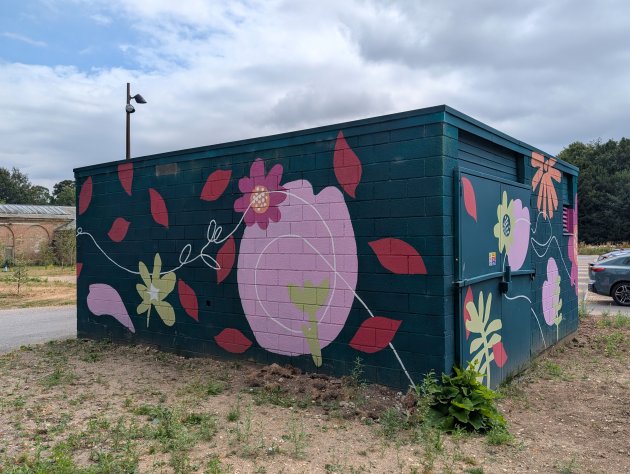 Abstract floral mural