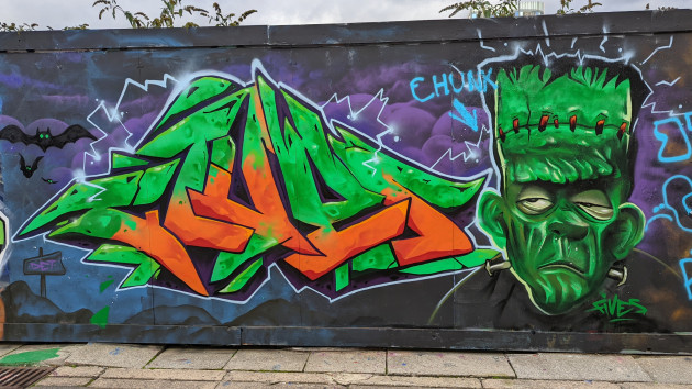 Frankenstein's monster graffiti art