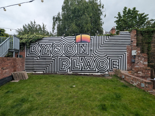 Wall mural with the words Dyson Place