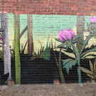 Mural of flowers and a bee