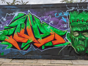 Frankenstein's monster graffiti art